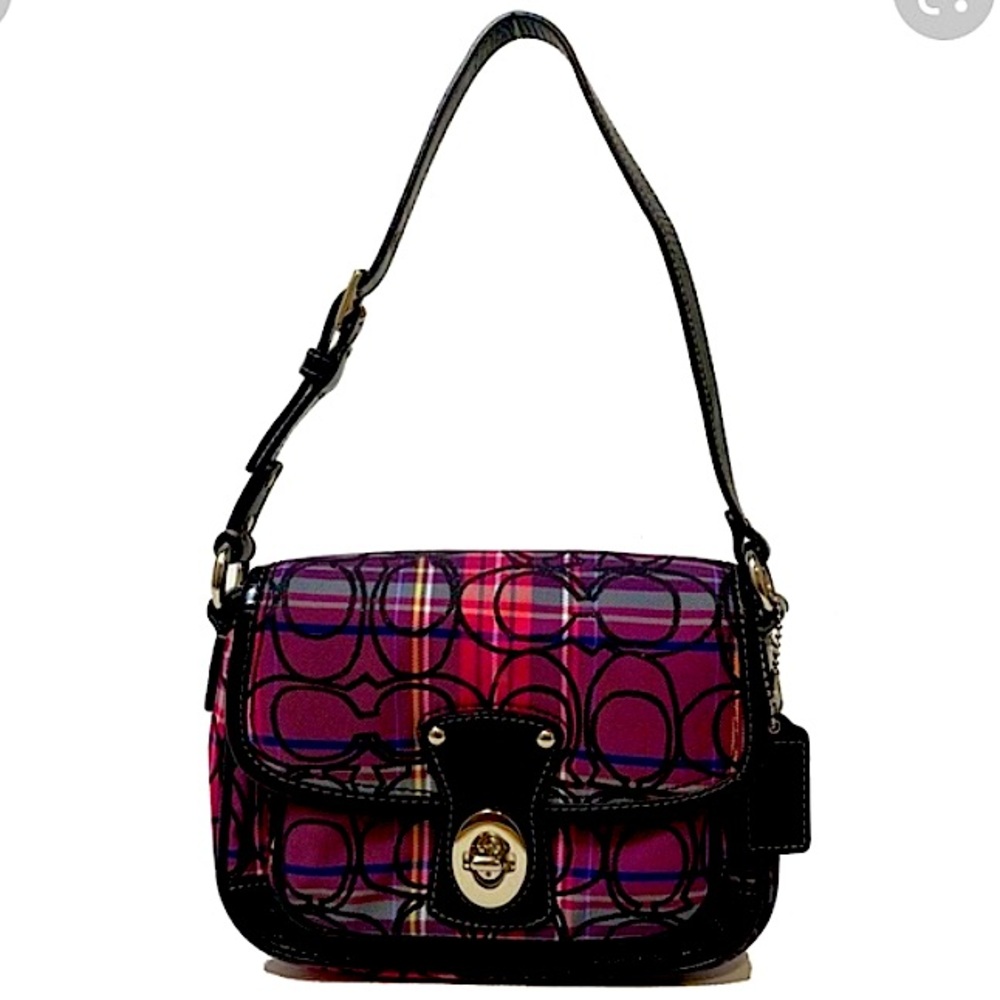 Coach Tarta Pliad Multi Color Penny Purse